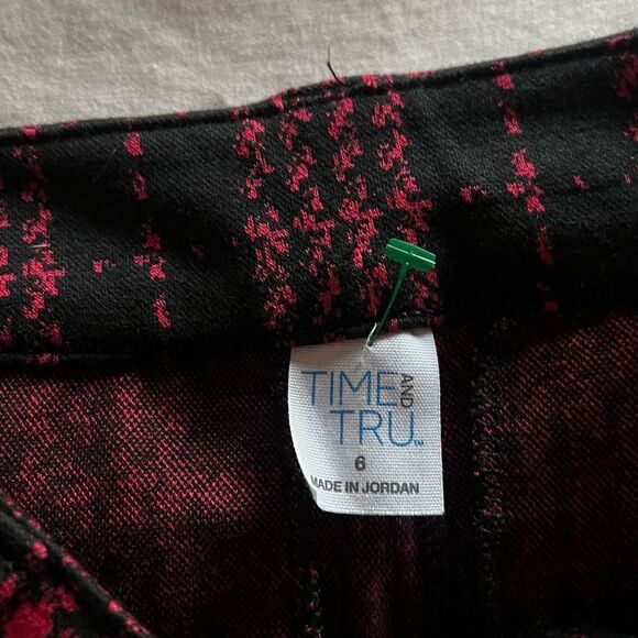Time and Tru Black and Red Plaid Pant - Picture 2 of 5